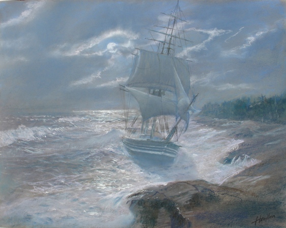 Barque Horace ashore at Kennebunk 1838