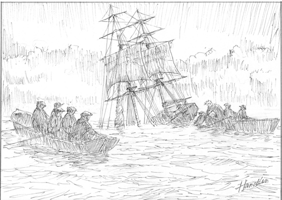 Brig Columbia and her treasure sank in fifteen minutes